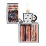 Zippo 250 Americana Design Lighter, open view