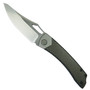 BRS E-Volve Gold Lightning Khopesh Thumb Slot Folder Knife, Stonewash Blade