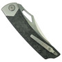 BRS E-Volve Marble Khopesh Thumb Slot Folder Knife, Stonewash Blade, clip view