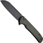CIVIVI Dark Green Micarta Chevalier Flipper Knife, Black Stonewash Sheepsfoot Blade
