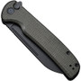 CIVIVI Dark Green Micarta Chevalier Flipper Knife, Black Stonewash Sheepsfoot Blade, closed view