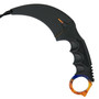 The Archimedes Claw Karambit, Red, Blue and Yellow Smoky Blade, sheath view