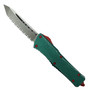 Microtech Bounty Hunter Combat Troodon T/E OTF Knife, Apocalyptic Stonewash Serrated Blade