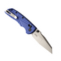 Hogue Knives Blue Deka MagnaCut Wharncliffe Folding Knife, Stonewash Blade, clip view