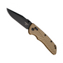 Hogue Knives Brown Deka MagnaCut Clip Point Folding Knife, Black Blade