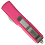 Microtech Pink UTX-85 Tanto OTF Auto Knife, Satin Blade, Clip View