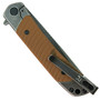 REVO Duo Brown Tanto Liner Lock Knife, Clip View