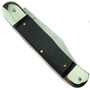 Hubertus Solingen Large Springer Wood Leverlock Knife, Clip Point Blade, Closed View