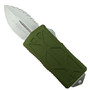 Microtech OD Green Exocet OTF Auto Knife, Fully Serrated Dagger Blade
