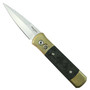 Pro-Tech 7114 Fat Carbon Inlay Bronze Aluminum Godson Auto Knife, Satin Blade 