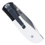 CRKT Kit Carson White with Black Bolsters Assist Knife, Satin Blade, Clip View