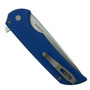 Pro-Tech Blue Mordax Flipper Knife, Stonewash Magnacut Blade, Clip View