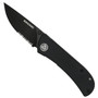 Eikonic Night Black G10 Fairwind Flipper Knife, Black Serrated Blade