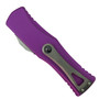 Microtech Violet Hera OTF Knife, Stonewash Part Serrated Blade, Clip View