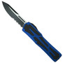 Heretic Knives Blue Colossus OTF Knife, Two Tone Combo Blade