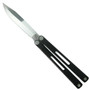 REVO Black Nexus Butterfly Knife, Stonewash Blade