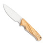Boker Arbolito Vultur Olive Wood Handles Fixed Blade Knife, ACX390 Satin Drop Point Blade