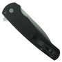 Pro-Tech Textured Black Malibu Flipper Knife, MagnaCut Modified Wharncliffe, Clip View
