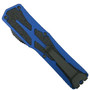 Heretic Knives Blue Colossus OTF Knife, Black DLC Serrated Tanto Blade, Clip View