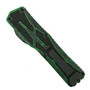 Heretic Knives Breakthrough Green Colossus OTF Knife, Black Tanto Blade, Clip View