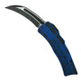 Heretic Knives Breakthrough Blue ROC OTF Knife, Two Tone Battle Black Hawkbill Blade