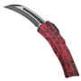 Heretic Knives Breakthrough Red ROC OTF Knife, Two Tone Black Hawkbill Blade