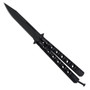 Classic Black 6 Hole Butterfly Knife, Black Clip Blade