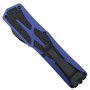 Heretic Knives Purple Colossus OTF Knife, Black DLC Serrated Tanto Blade, Clip View