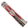 Maxace Unicorn Red and White Butterfly Knife, Bowie Blade, Clip View
