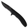 Bear & Son Sideliner Jimped Black Zytel Linerlock Knife, Black Combo Blade