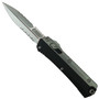Microtech Glykon OTF Automatic Knife, Stonewash Bayonet Combo Blade