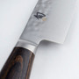 Shun TDM0701 Premier Utility Knife 6.5" Hammered Blade, PakkaWood Handle, Detail View