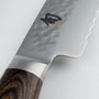 TDM0705 Premier Bread 9" Knife Hammered Blade, Walnut PakkaWood Handle, Detail View