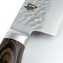 TDM0706 Premier Chef's 8" Knife Hammered Blade, Walnut PakkaWood Handle, Detail View