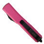 Microtech Pink Ultratech OTF Auto Knife, Black Combo Drop Point Blade, Clip View