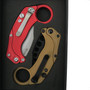 Reate Red EXO K Gravity Knife, Stonewash Hawkbill Blade, IN Box View