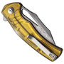 CIVIVI BullTusk Polished Ultem Linerlock Folding Knife, Damascus Clip Point Blade, Clip View