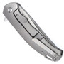 Kansept Knives Agent Blue and Gray Bead Blast Titanium Framelock Knife, Two Tone Clip Point Blade, Clip View