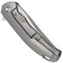 Kansept Knives Agent Titanium with Blue Titanium Backspacer Framelock Knife, Two Tone Tanto Blade, Clip View
