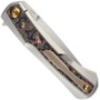 Kansept Knives Kratos Bead Blasted Titanium Copper Foil Carbon Fiber Inlays Lock Flipper Knife, Clip View