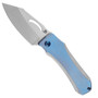 Kansept Knives Loki Blue Anodized Titanium Frame Lock Folding Knife, Satin Sheepsfoot Blade