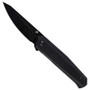 Kansept Knives Integra Black G10 Liner Lock Flipper Knife, Black Stonewash Blade