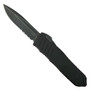 Guardian Tactical Black RECON-040 OTF Auto Knife, Black Stonewash Part Serrated Blade