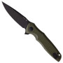 Spartan Blades Field Grade POROS Textured OD Green G10 Liner Lock Folding Knife, Black TiNi Drop Point Blade