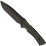 Spartan Blades Damysus Professional Grade Green Micarta Fixed Blade Knife, Black Powder Coated Blade