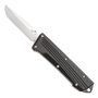 Bear & Son Double Clutch IV Black Aluminum OTF Knife, Satin Clip Point Blade