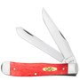 Case Smooth Dark Red Bone Pinched Bolsters Trapper Knife