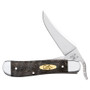 Case Smooth Black Curly Oak Wood RussLock Knife