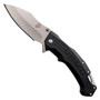 USMC Black Aluminum Liner Lock Knife, Light Stonewash Blade 