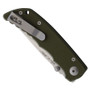 Spartan Blades Green G10 Talos Liner Lock Knife, Stonewash XHP, Clip View